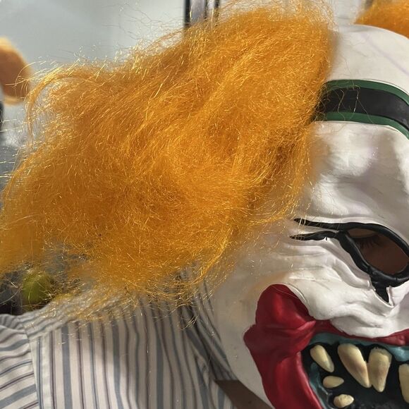 Scary Evil Clown Mask By Seasons Creepy Halloween Latex Costume Horror Cosplay - Picture 5 of 11